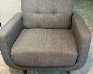 Charcoal Mid Century Tufted Arm Chair.