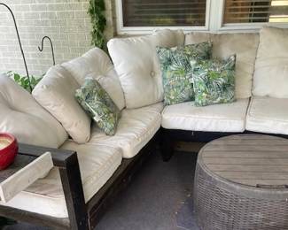Wood Outdoor Sectional Patio Sofa.