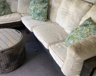 Wood Outdoor Sectional Patio Sofa.