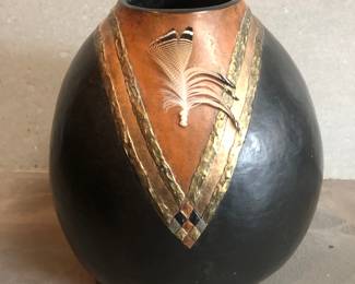 Robin Hunter Signed Gourd Art 