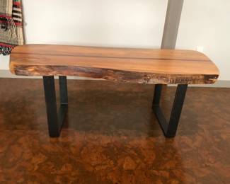 Live Edge Table - Attributed to local artist Aaron Hiatt 