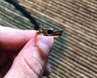 14K Gold with Sapphire 