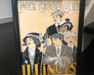 Vintage Framed Illinois Advertisement 