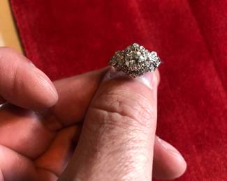 Platinum Ring with .78ct Old European Cut Diamond and .55ct accents 