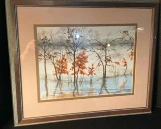 Ruth Loucks Framed Signed Watercolor