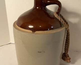 Pottery Jug W Rope Handle 