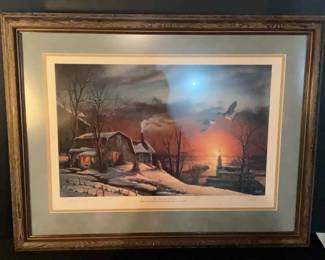 Terry Redlin Signed Print & Mugs (4)