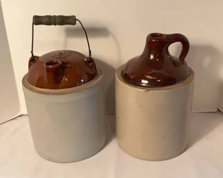 2 Pottery Jugs 2 Toned 