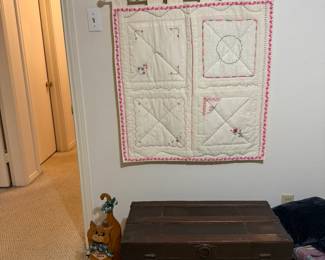 Vintage trunk & wall decor