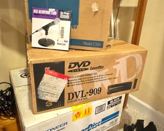 Vintage LaserDisc Players, Jensen Subwoofer, Electronics & Audio Gear in Original Boxes