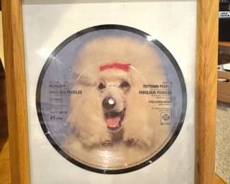 Fabulous Poodles Picture Disc 45 RPM, Framed Vintage Vinyl Art


