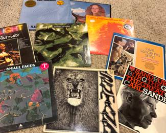 Vintage Vinyl Lot – Santana, Carl Sandburg, Buffy Sainte-Marie & More: From Basement to Boogie – LPs, 45s, Funk, and Folk
