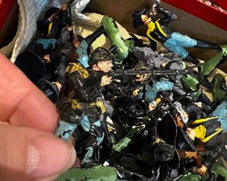 Vintage Britains & Crescent Painted Lead Toy Soldiers – Western & Civil War Lot – Rare UK Figures