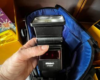 Canon EOS 10s camera with case and flash