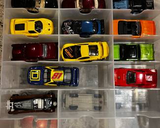 Lot of 20 Die-Cast Toy Cars – Hot Wheels, Matchbox, NASCAR, Muscle & Exotic Cars with Storage Case