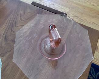 Vintage pink depression glass 