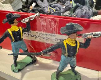 Vintage Lead Toy Soldiers Lot, Hand-Painted Civil War Era Figures in Original Box

