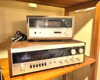 Vintage Stereo Receivers, Sherwood S-7100 and Sansui RA-500 Reverb Amp, Classic Audio Gear
