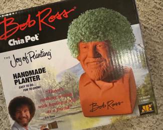 Bob Ross Chia Pet - The Joy of Painting Handmade Planter | New in Box

