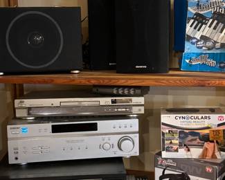 Home Audio & AV Lot, Onkyo Speakers, Pioneer LaserDisc, Sony Receiver, DVD Players, VR Headsets

