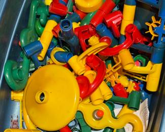 Vintage Marble Run Building Set, Colorful STEM Toy Parts

