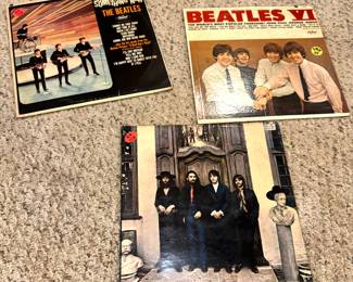 Vintage Beatles Vinyl Collection: Something New, Beatles VI, and Let It Be LPs

