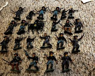 Vintage Britains & Crescent Painted Lead Toy Soldiers – Western & Civil War Lot – Rare UK Figures