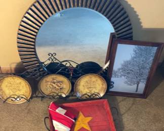 Mirror, American Flag, and Decor