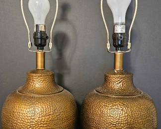 Pair of Brass Colored Lamps