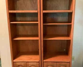07 Two Aspen Furniture Wood Bookshelves