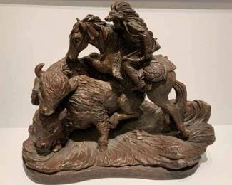 03 Limited Edition Largo Buffalo Hunt Sculpture