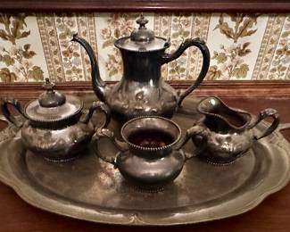 FB Rogers silver tea set.