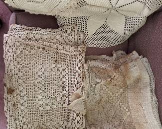 Antique crocheted pieces.
