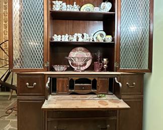 Breakfront secretary and bookcase.