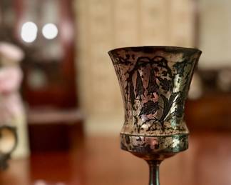 Homan Manufacturing Company quadruple plated goblet.