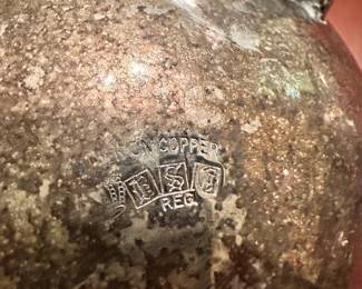 Bottom of Birmingham Silver Company (BSG) tea pot.