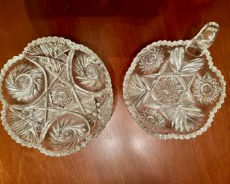 Wonderful cut glass candy dishes.