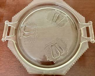 Jeanette Baltimore pear design serving platter / cake plate, ca 1950's.