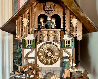 German made Black Forest lumber mill cuckoo clock