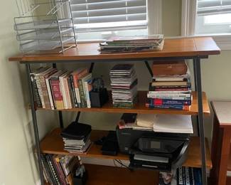 Office shelf, matching set with desk and filing cabinet. Items may be purchased separately or together. Measures 48"H x 44"L x 16" W