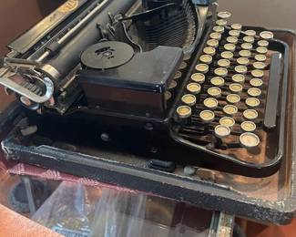 Side view of Royal typewriter.