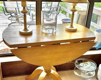 Drop Leaf Table, Tole Art Lamps