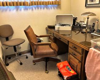 Glass Top Desk, Office Chairs