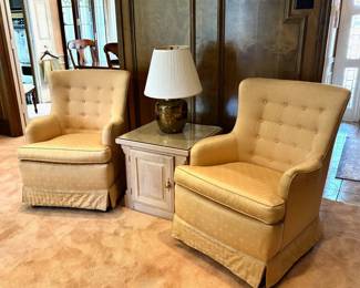 Armchairs, Blonde Side Table
