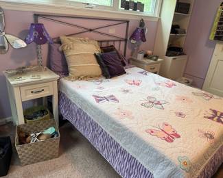 Twin Bed with Wrought Iron Headboard