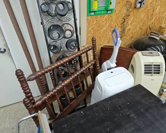 furniture antique bed, tv stand, portable a/c units