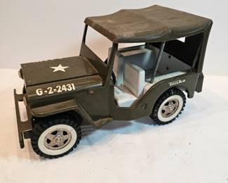 Tonka Metal Toy Truck Army Jeep With Top https://www.auctionninja.com/stress-free-estate-services-llc/sales/details/collectors-cache-auction-coins-vintage-toys-jewelry-collectibles-ephemera-silver-and-more-no-reserves-shipping-available-or-alton-nh-pickup-36.html?an=pptvtd