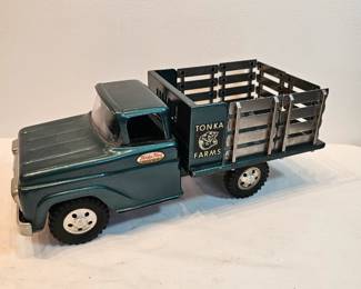 Tonka Metal Toy Trucks Green Tonka Farms Rack Body  https://www.auctionninja.com/stress-free-estate-services-llc/sales/details/collectors-cache-auction-coins-vintage-toys-jewelry-collectibles-ephemera-silver-and-more-no-reserves-shipping-available-or-alton-nh-pickup-36.html?an=pptvtd