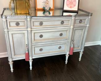 Paint decorated French style west with mirrored top