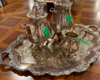 Silver plate coffee set